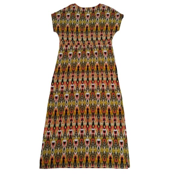 J.Jill Womens S Multicolor Geometric Print V-Neck Midi Dress, Rayon, Spandex. - Picture 2 of 8